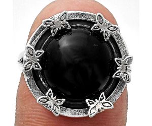 Black Onyx Ring size-9.5 EXR03726 R-1716, 12x12 mm