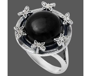 Black Onyx Ring size-9.5 EXR03726 R-1716, 12x12 mm