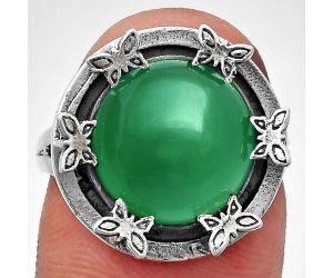 Green Onyx Ring size-9.5 EXR03731 R-1716, 12x12 mm