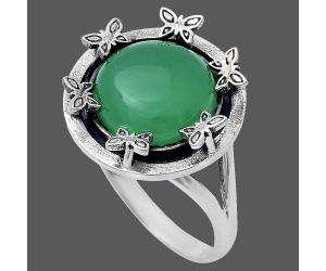 Green Onyx Ring size-9.5 EXR03731 R-1716, 12x12 mm