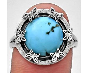 Natural Rare Turquoise Nevada Aztec Mt Ring size-9.5 EXR03732 R-1716, 12x12 mm