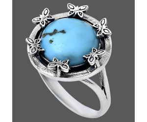 Natural Rare Turquoise Nevada Aztec Mt Ring size-9.5 EXR03732 R-1716, 12x12 mm