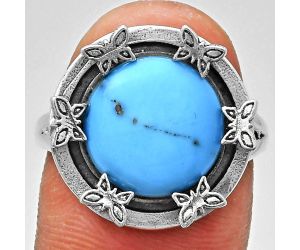 Natural Turquoise Morenci Mine Ring size-8.5 EXR03748 R-1716, 12x12 mm