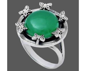 Green Onyx Ring size-7 EXR03753 R-1716, 12x12 mm