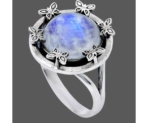 Rainbow Moonstone Ring size-8 EXR03754 R-1716, 12x12 mm