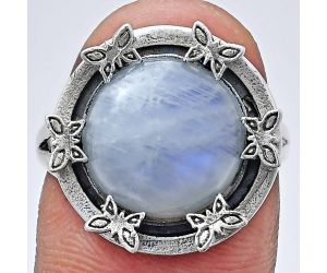 Rainbow Moonstone Ring size-8 EXR03756 R-1716, 12x12 mm