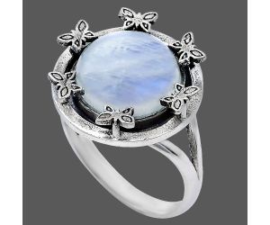 Rainbow Moonstone Ring size-8 EXR03756 R-1716, 12x12 mm