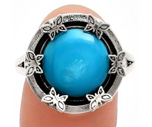 Natural Rare Turquoise Nevada Aztec Mt Ring size-9.5 EXR03758 R-1716, 12x12 mm