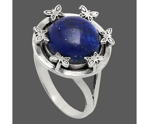 Lapis Lazuli Ring size-8.5 EXR03761 R-1716, 12x12 mm