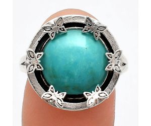 Natural Rare Turquoise Nevada Aztec Mt Ring size-8.5 EXR03767 R-1716, 12x12 mm