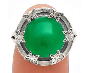 Green Onyx Ring size-8.5 EXR03770 R-1716, 12x12 mm