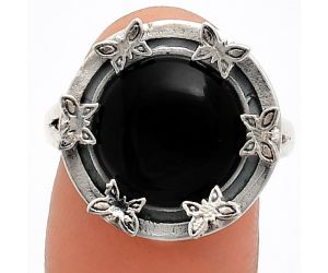 Black Onyx Ring size-9 EXR03774 R-1716, 12x12 mm