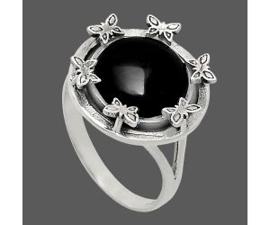 Black Onyx Ring size-9 EXR03774 R-1716, 12x12 mm