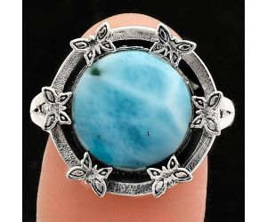 Larimar (Dominican Republic) Ring size-9.5 EXR03784 R-1716, 12x12 mm