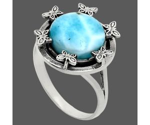 Larimar (Dominican Republic) Ring size-9.5 EXR03784 R-1716, 12x12 mm