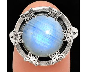 Rainbow Moonstone Ring size-9 EXR03785 R-1716, 12x12 mm