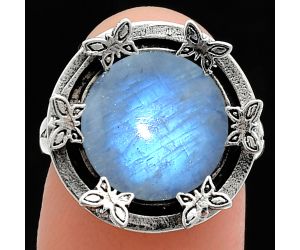 Rainbow Moonstone Ring size-7 EXR03787 R-1716, 12x12 mm