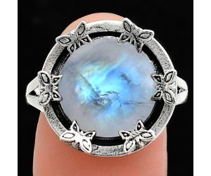 Rainbow Moonstone Ring size-9.5 EXR03788 R-1716, 12x12 mm