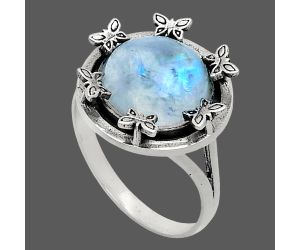 Rainbow Moonstone Ring size-9.5 EXR03788 R-1716, 12x12 mm