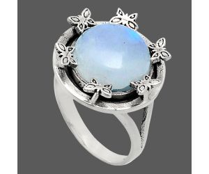 Rainbow Moonstone Ring size-7 EXR03789 R-1716, 12x12 mm