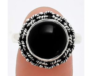 Black Onyx Ring size-8 EXR03793 R-1266, 12x12 mm