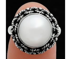 Natural Fresh Water Pearl Ring size-8.5 EXR03800 R-1266, 11x11 mm