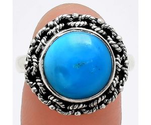 Sleeping Beauty Turquoise Ring size-9 EXR03824 R-1266, 12x12 mm