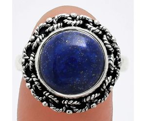 Lapis Lazuli Ring size-8.5 EXR03825 R-1266, 12x12 mm