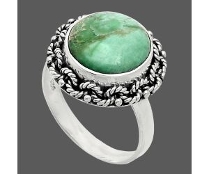 Utah Variscite Ring size-8 EXR03826 R-1266, 12x12 mm