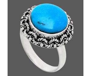 Sleeping Beauty Turquoise Ring size-8 EXR03827 R-1266, 12x12 mm