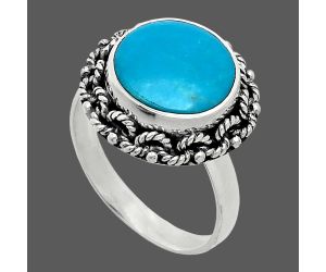 Sleeping Beauty Turquoise Ring size-8.5 EXR03831 R-1266, 12x12 mm