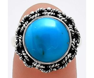 Sleeping Beauty Turquoise Ring size-7 EXR03838 R-1266, 12x12 mm