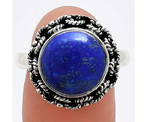 Lapis Lazuli Ring size-9.5 EXR03840 R-1266, 12x12 mm