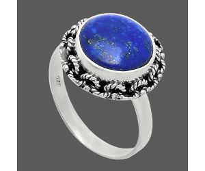 Lapis Lazuli Ring size-9.5 EXR03840 R-1266, 12x12 mm