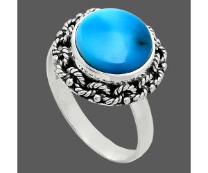 Natural Turquoise Morenci Mine Ring size-9.5 EXR03843 R-1266, 12x12 mm