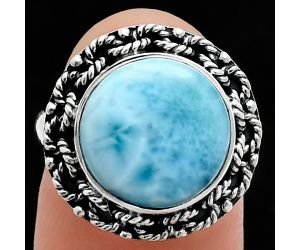 Larimar (Dominican Republic) Ring size-7 EXR03850 R-1266, 12x12 mm