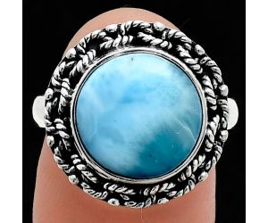 Larimar (Dominican Republic) Ring size-8 EXR03852 R-1266, 12x12 mm