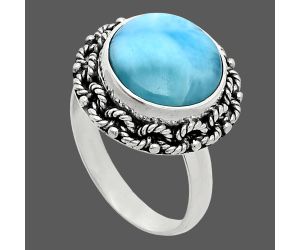 Larimar (Dominican Republic) Ring size-8 EXR03852 R-1266, 12x12 mm