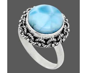 Larimar (Dominican Republic) Ring size-9 EXR03853 R-1266, 12x12 mm