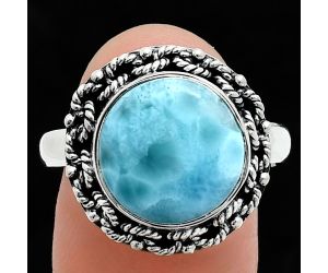 Larimar (Dominican Republic) Ring size-9.5 EXR03854 R-1266, 12x12 mm