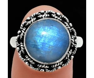 Rainbow Moonstone Ring size-9 EXR03861 R-1266, 12x12 mm