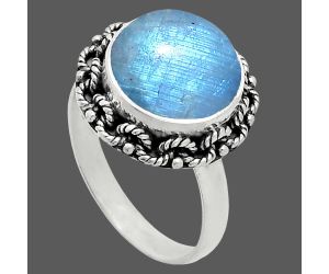 Rainbow Moonstone Ring size-9 EXR03861 R-1266, 12x12 mm