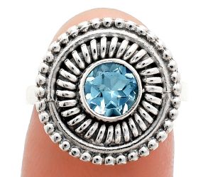 Sky Blue Topaz Ring size-7 EXR03968 R-1388, 6x6 mm