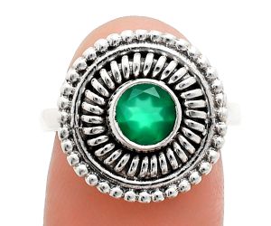 Green Onyx Ring size-7 EXR04028 R-1388, 6x6 mm