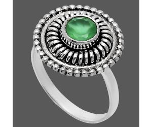 Green Onyx Ring size-7 EXR04028 R-1388, 6x6 mm