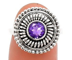 Amethyst Ring size-7 EXR04069 R-1388, 6x6 mm