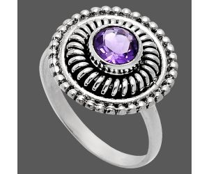 Amethyst Ring size-7 EXR04069 R-1388, 6x6 mm