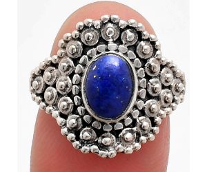 Lapis Lazuli Ring size-8.5 EXR04129 R-1124, 6x8 mm