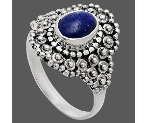 Lapis Lazuli Ring size-8.5 EXR04129 R-1124, 6x8 mm