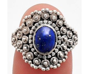 Lapis Lazuli Ring size-7 EXR04130 R-1124, 6x8 mm